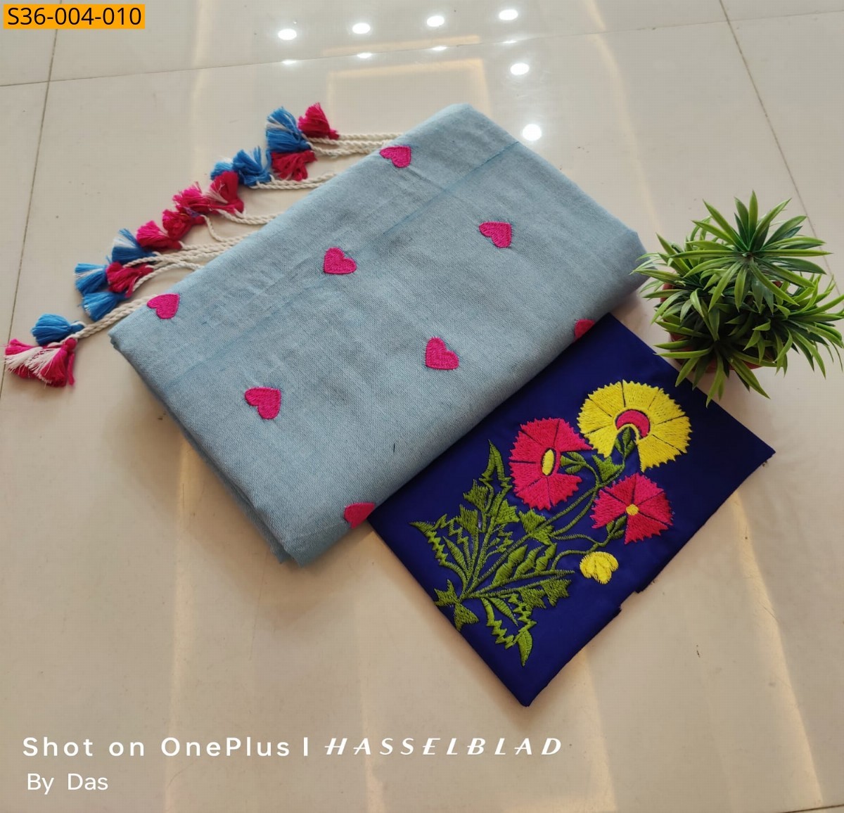 Blue Fancy Khadi Cotton Saree