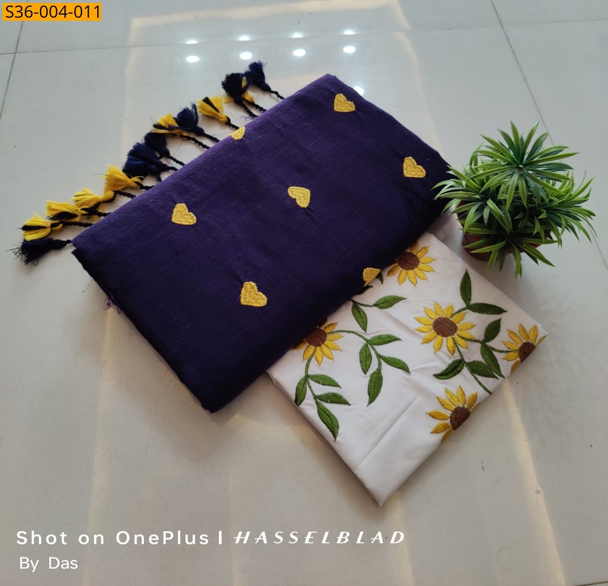 Violet Fancy Khadi Cotton Saree