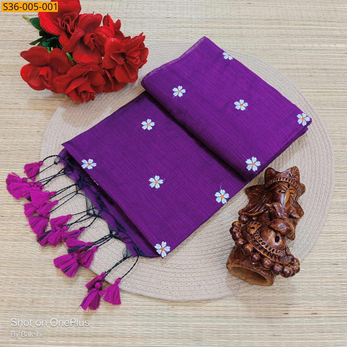 Purple Fancy Kota Cotton Saree