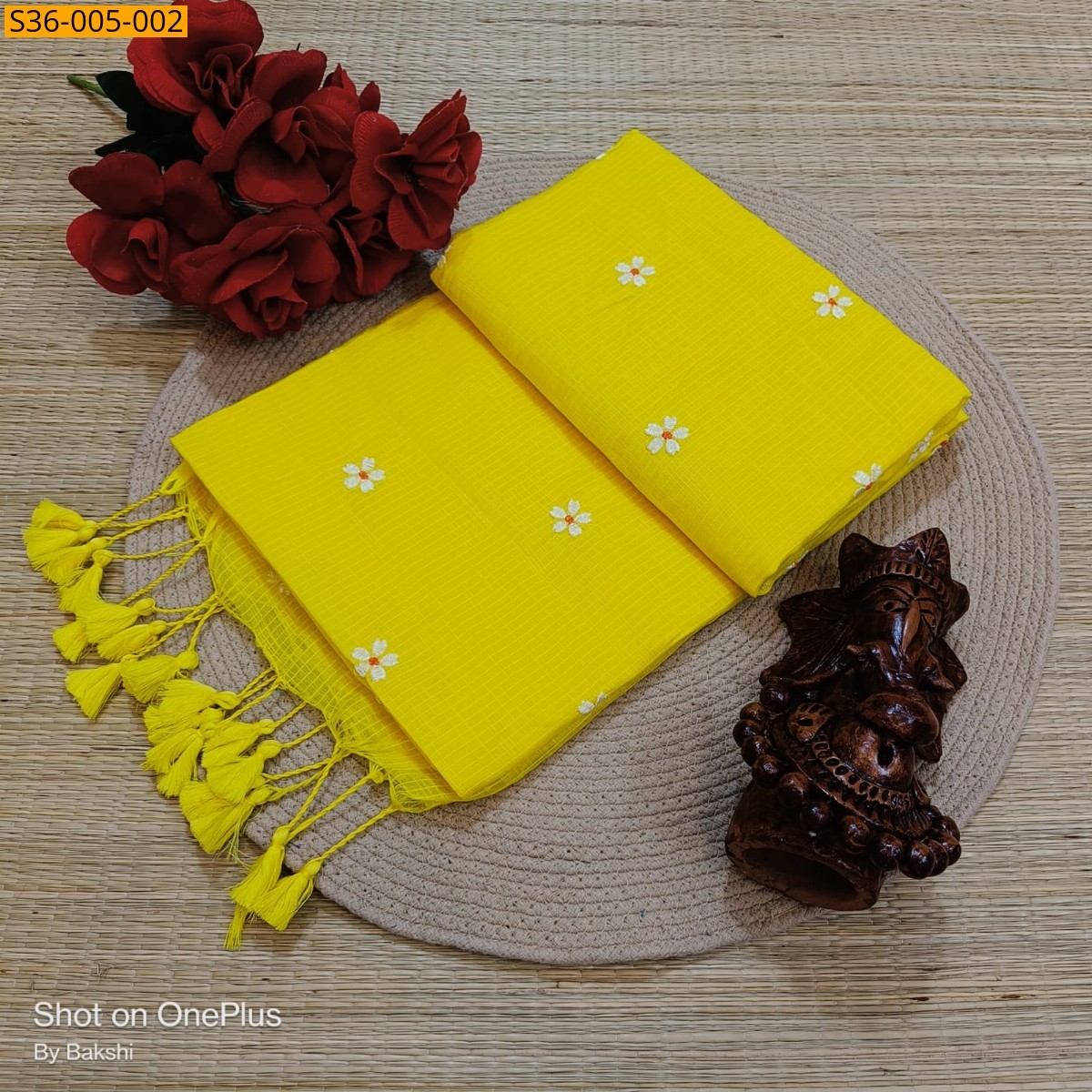 Lemon Fancy Kota Cotton Saree