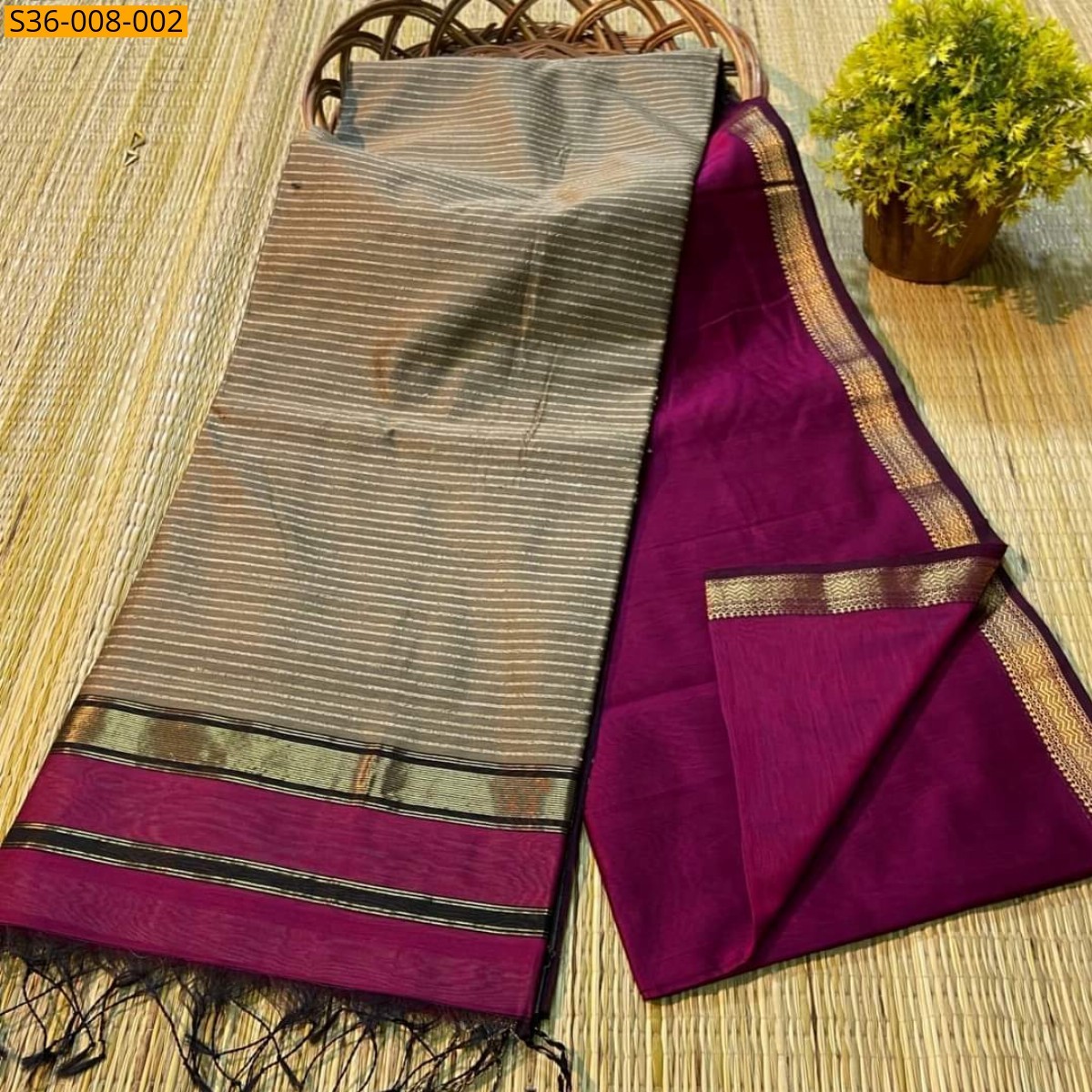 Pink Fancy Soft Cotton Silk Saree