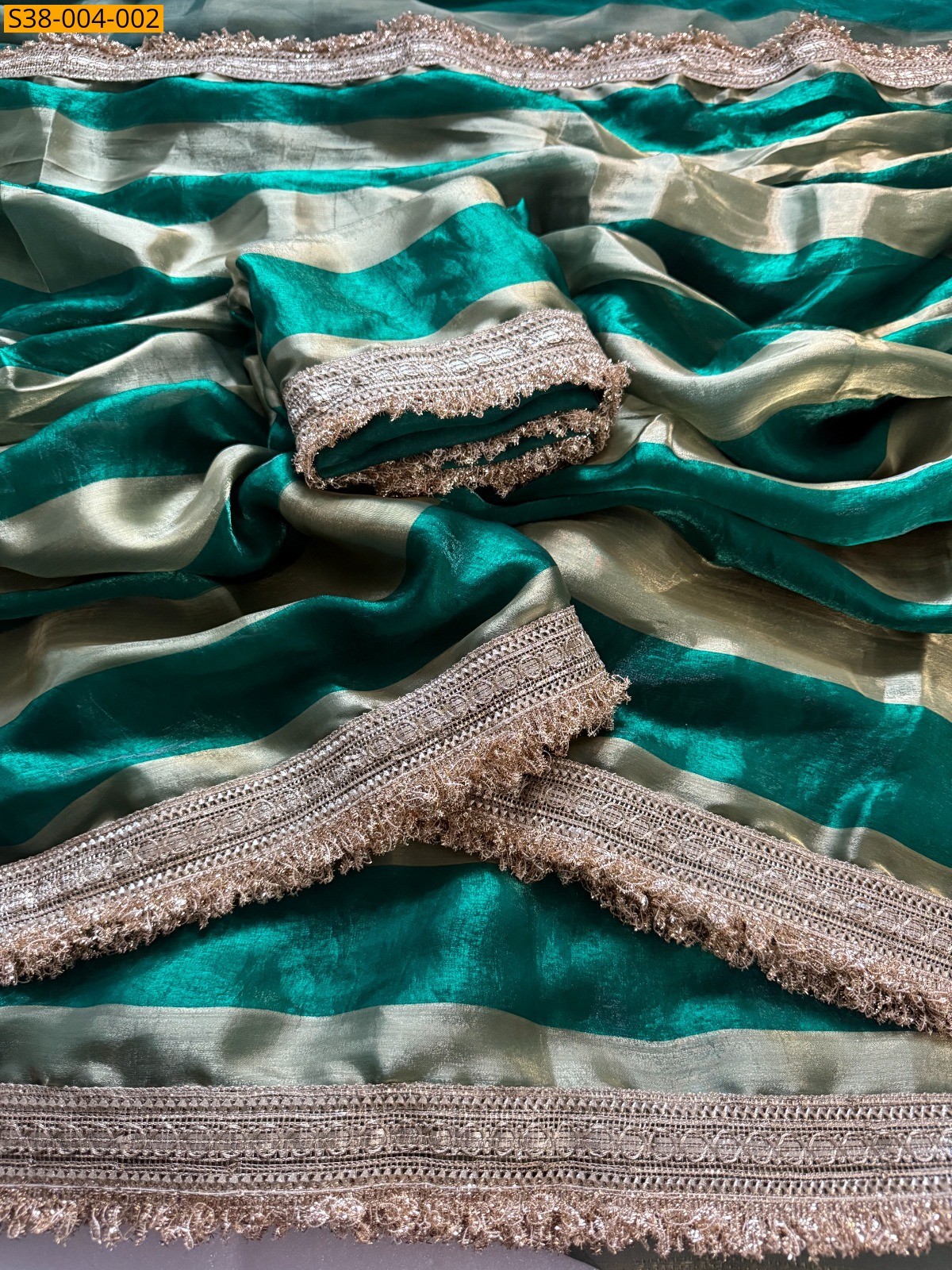 Green Fancy Fendy Satin Silk Sarees