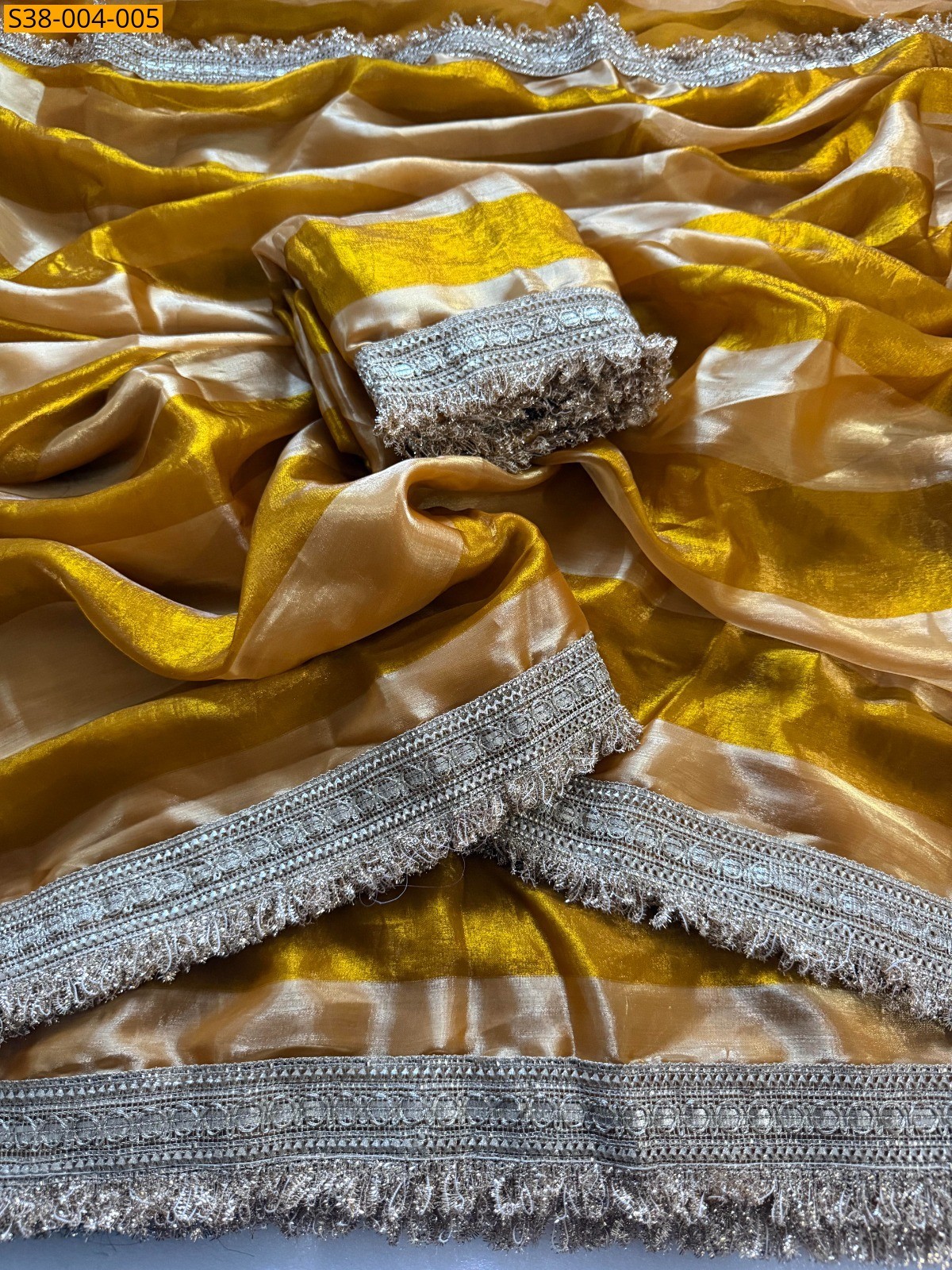Yellow Fancy Fendy Satin Silk Sarees