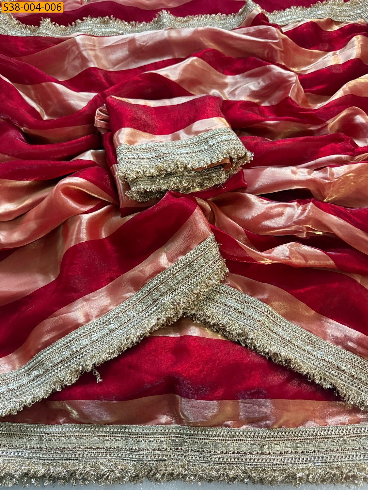Red Fancy Fendy Satin Silk Sarees