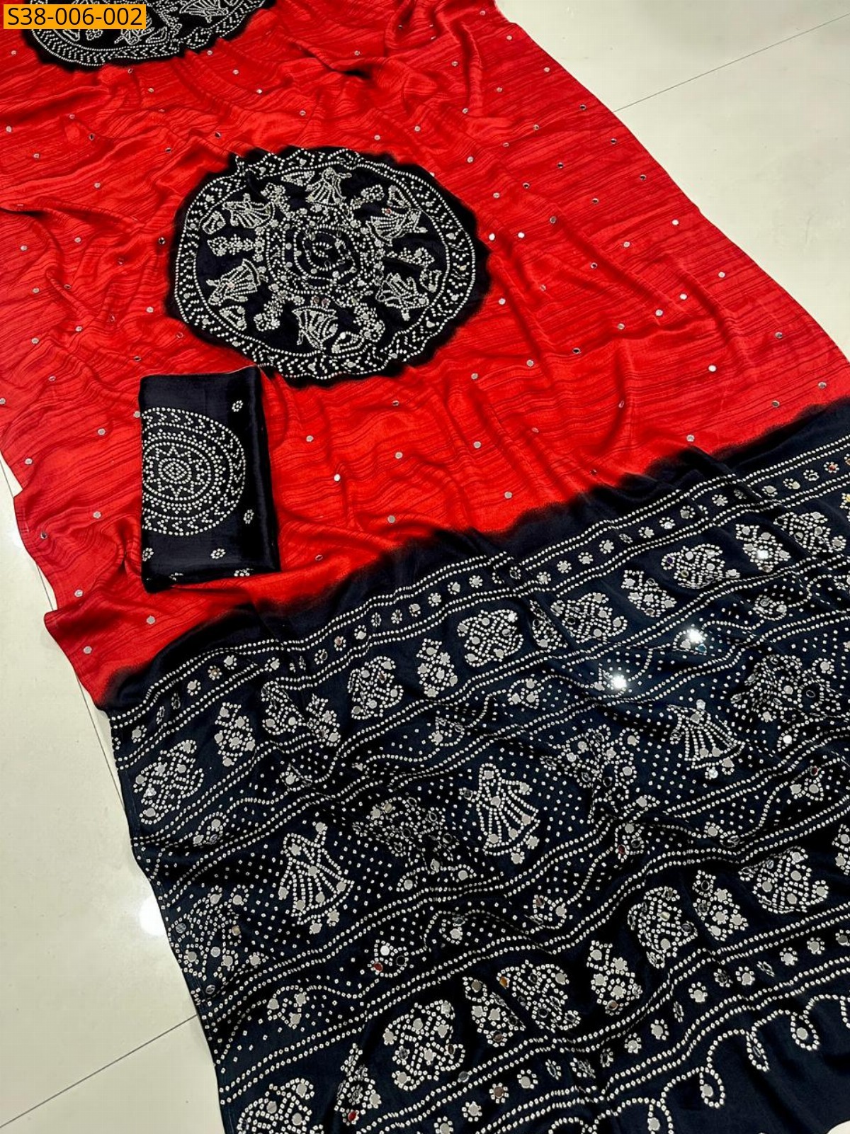 Red Fancy Soft Satin Crepe Silk Saree