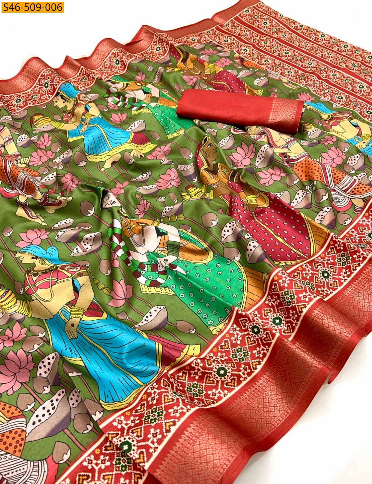 Green Semi Tussar silk saree