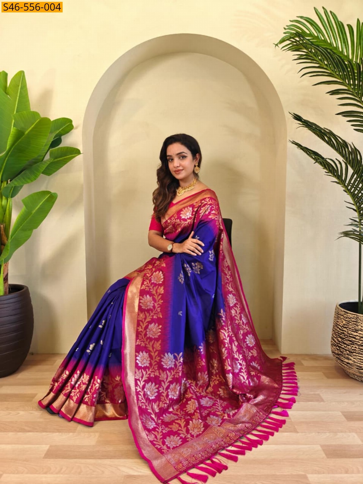 Royal Blue Premium Dual tone silk sarees