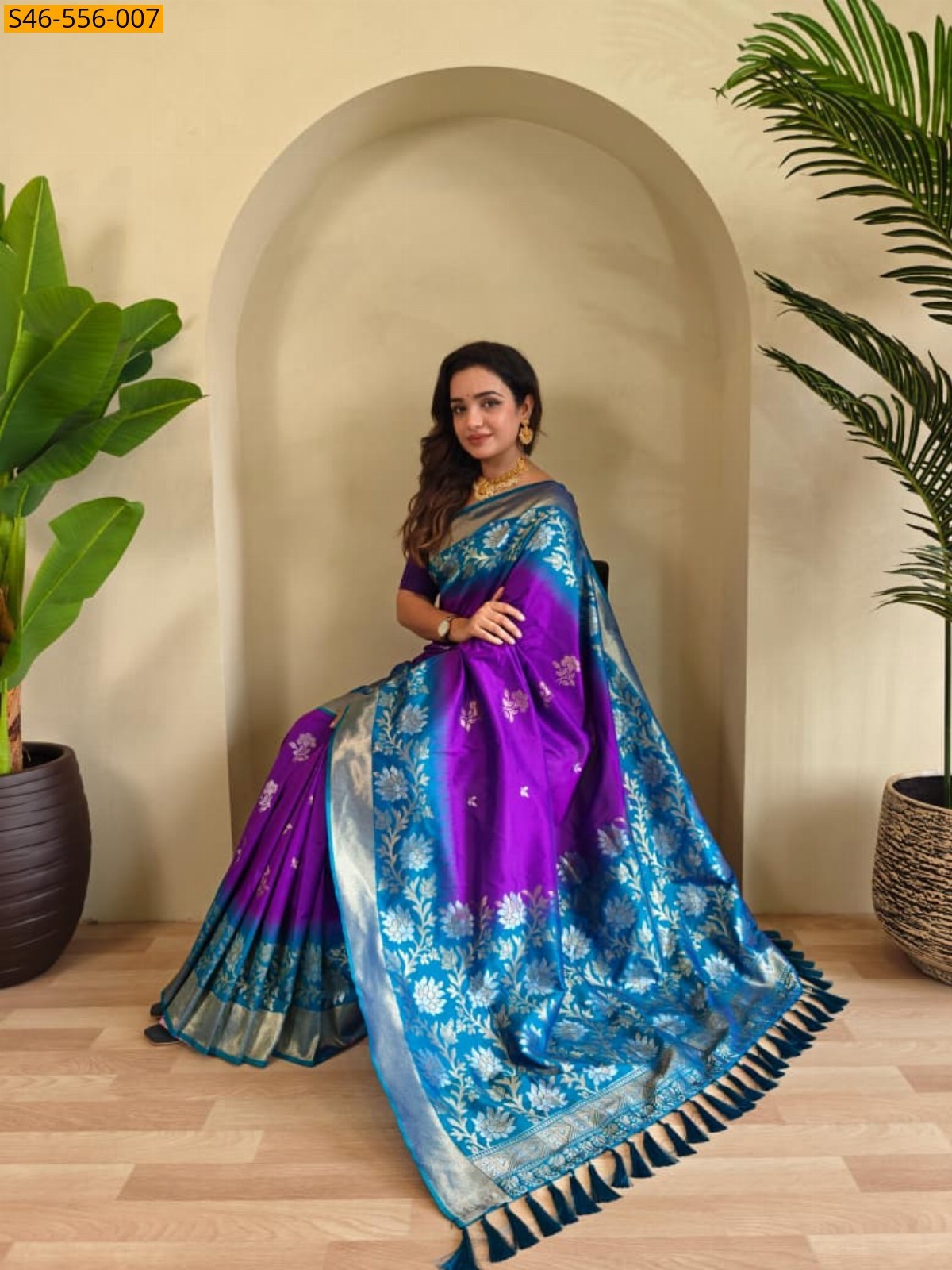 Dark Violet Premium Dual tone silk sarees