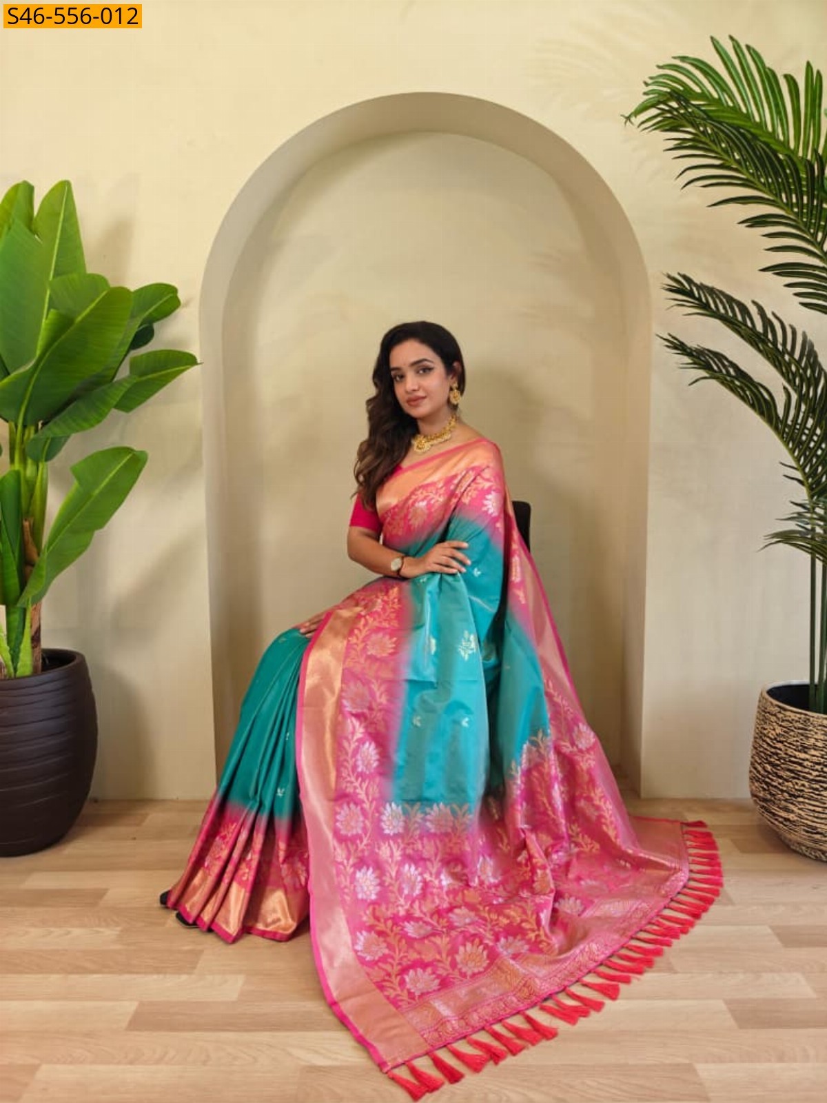 Sky Blue Premium Dual tone silk sarees