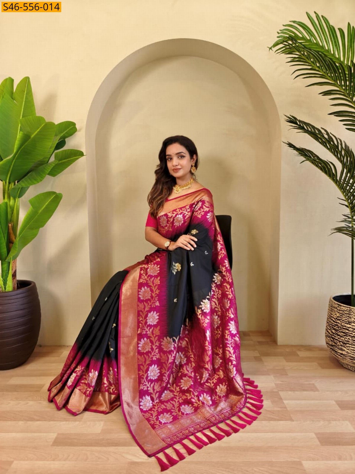 Black Premium Dual tone silk sarees