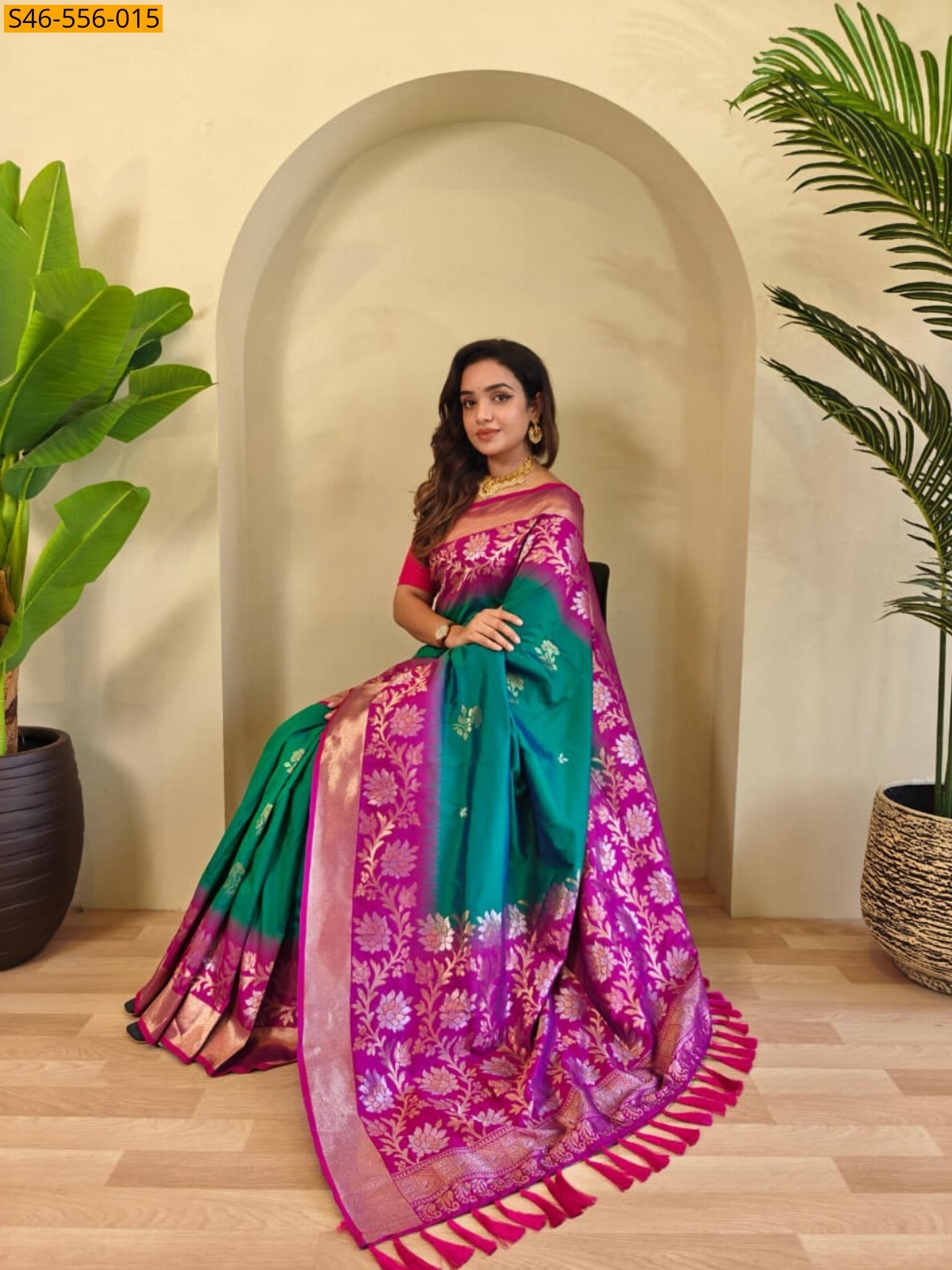 Green Premium Dual tone silk sarees