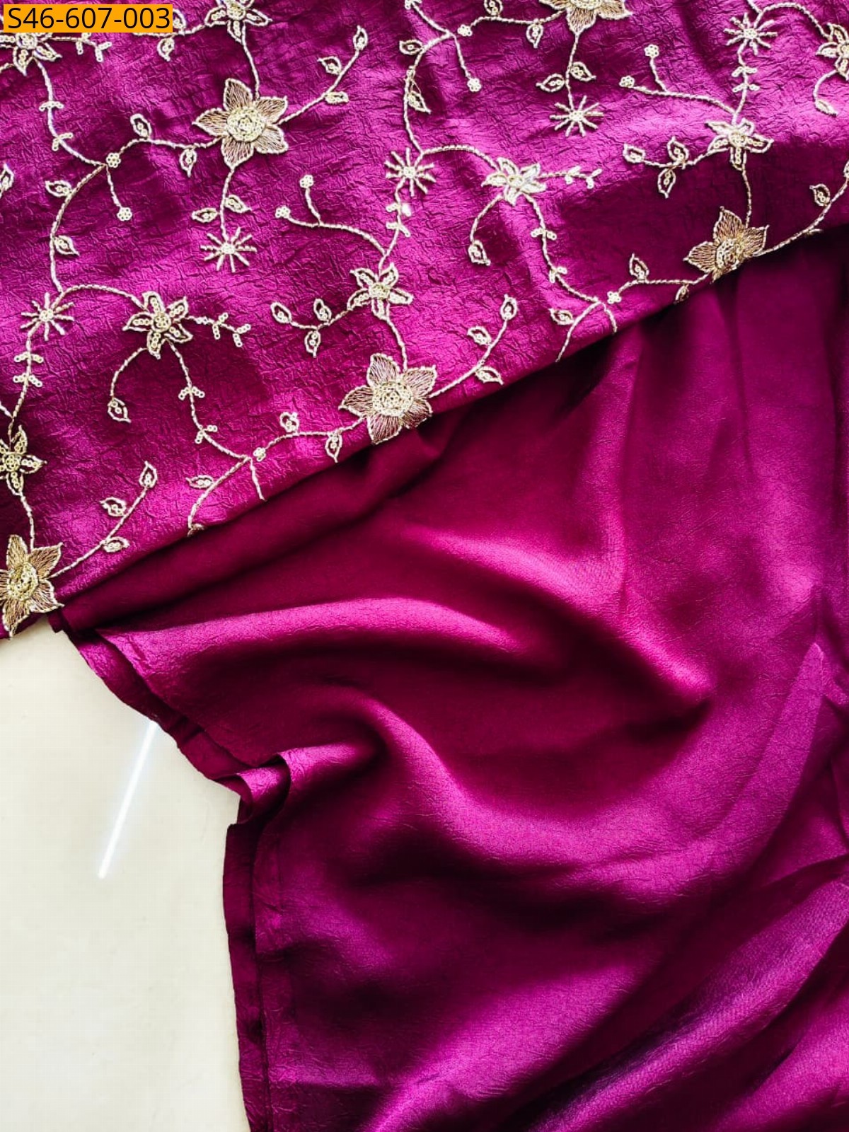Magenta Fancy Rangoli crush saree