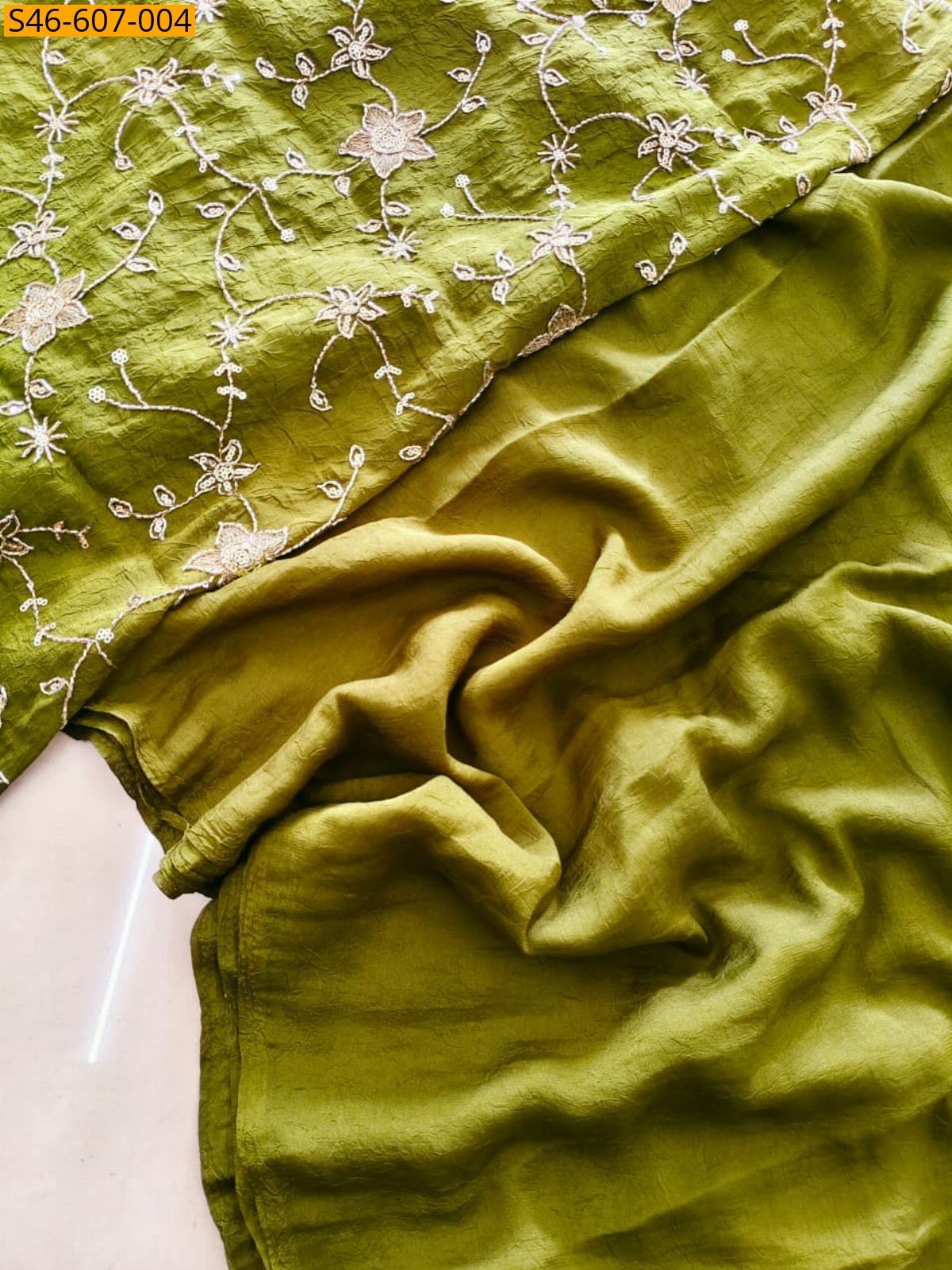 Green Fancy Rangoli crush saree