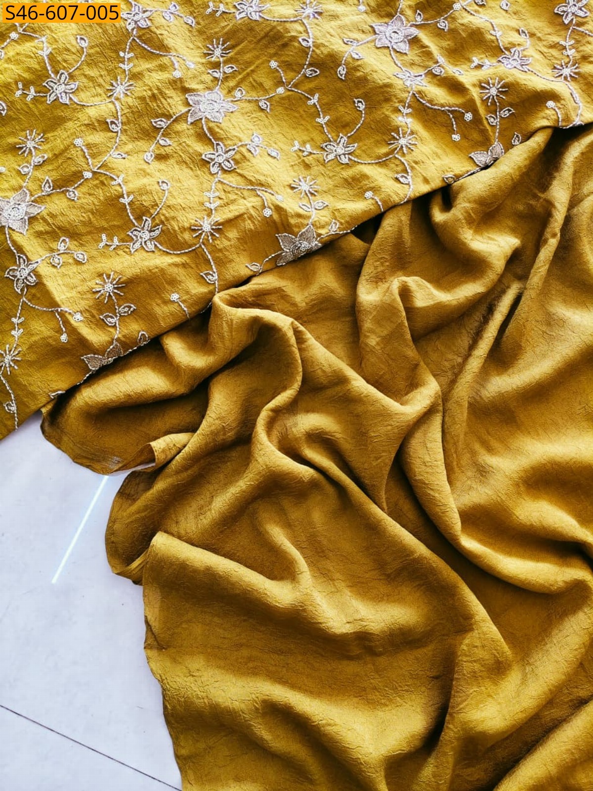 Mustard Fancy Rangoli crush saree