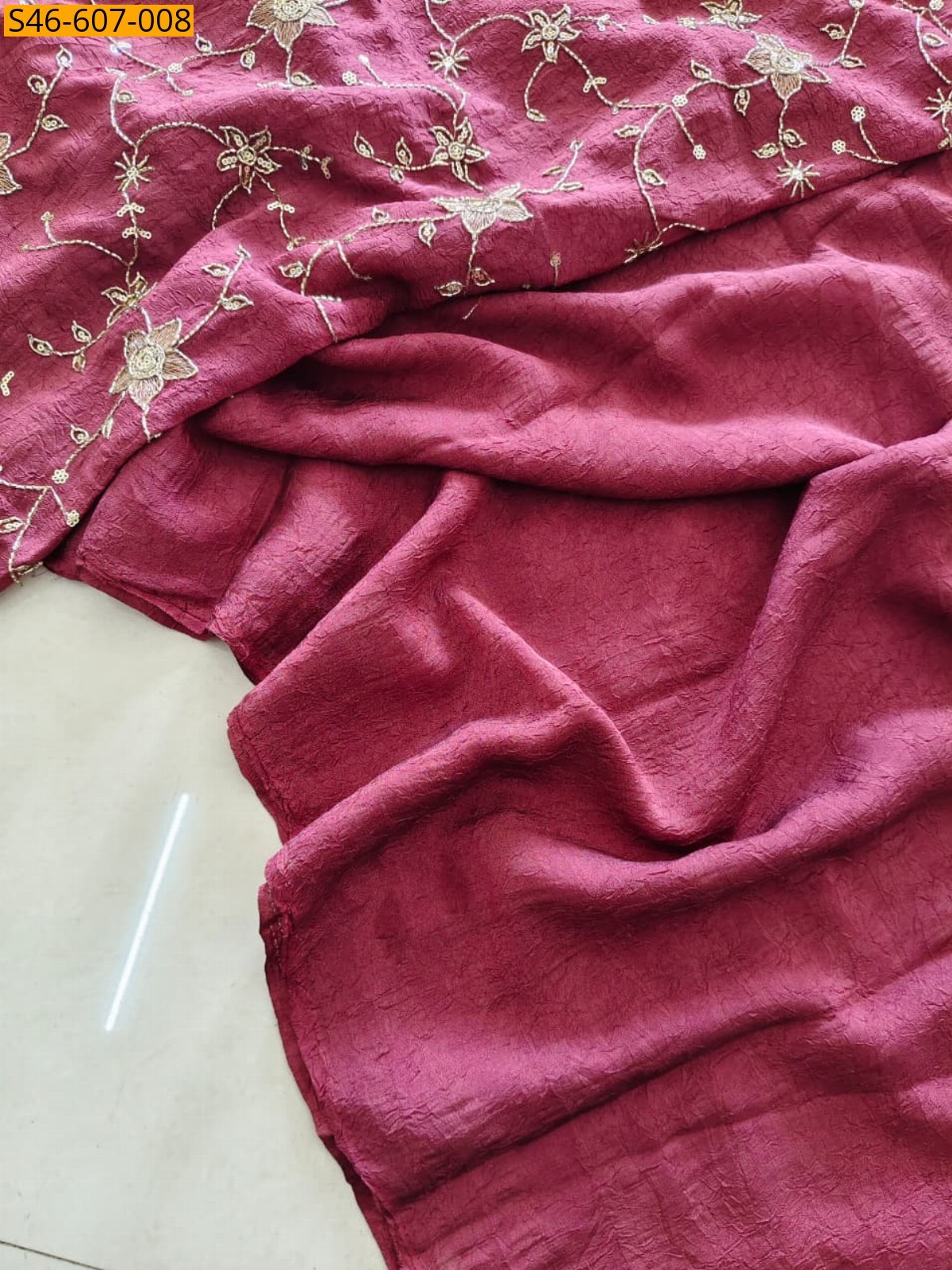 Onion Fancy Rangoli crush saree