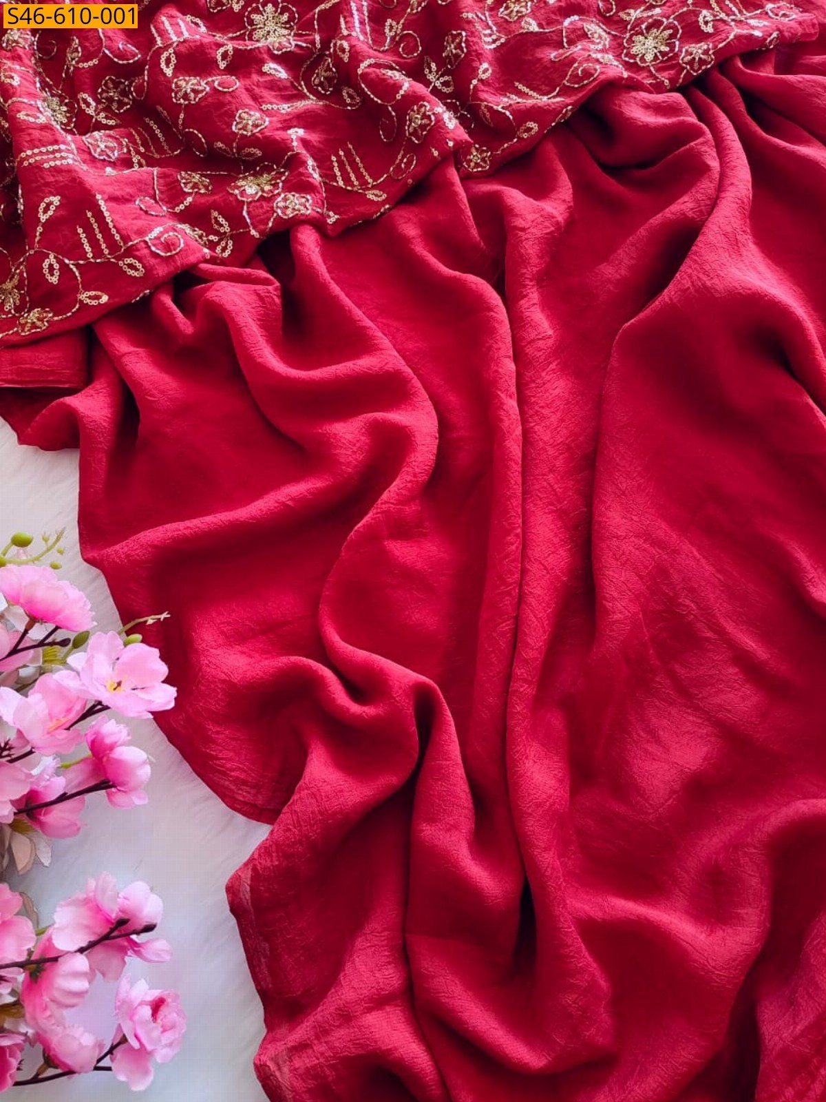 Dark Pink Fancy Rangoli Crush Saree