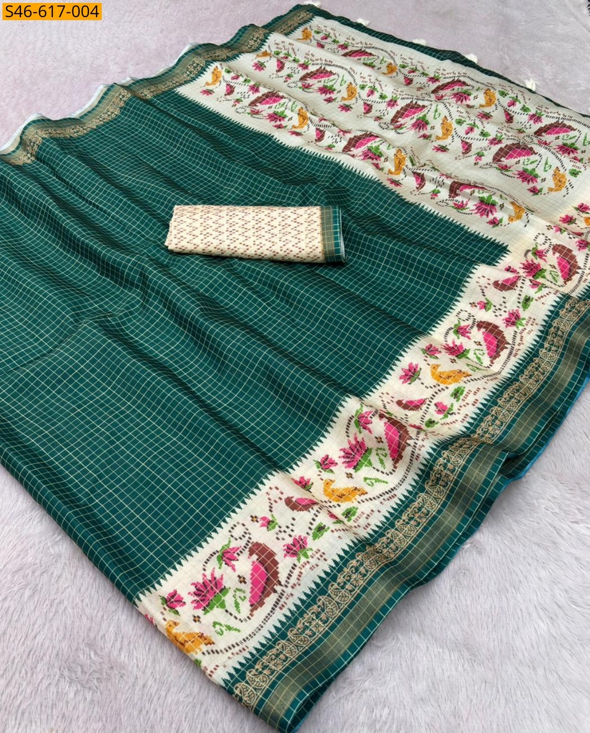 Green Fancy Soft Malai Cotton Saree