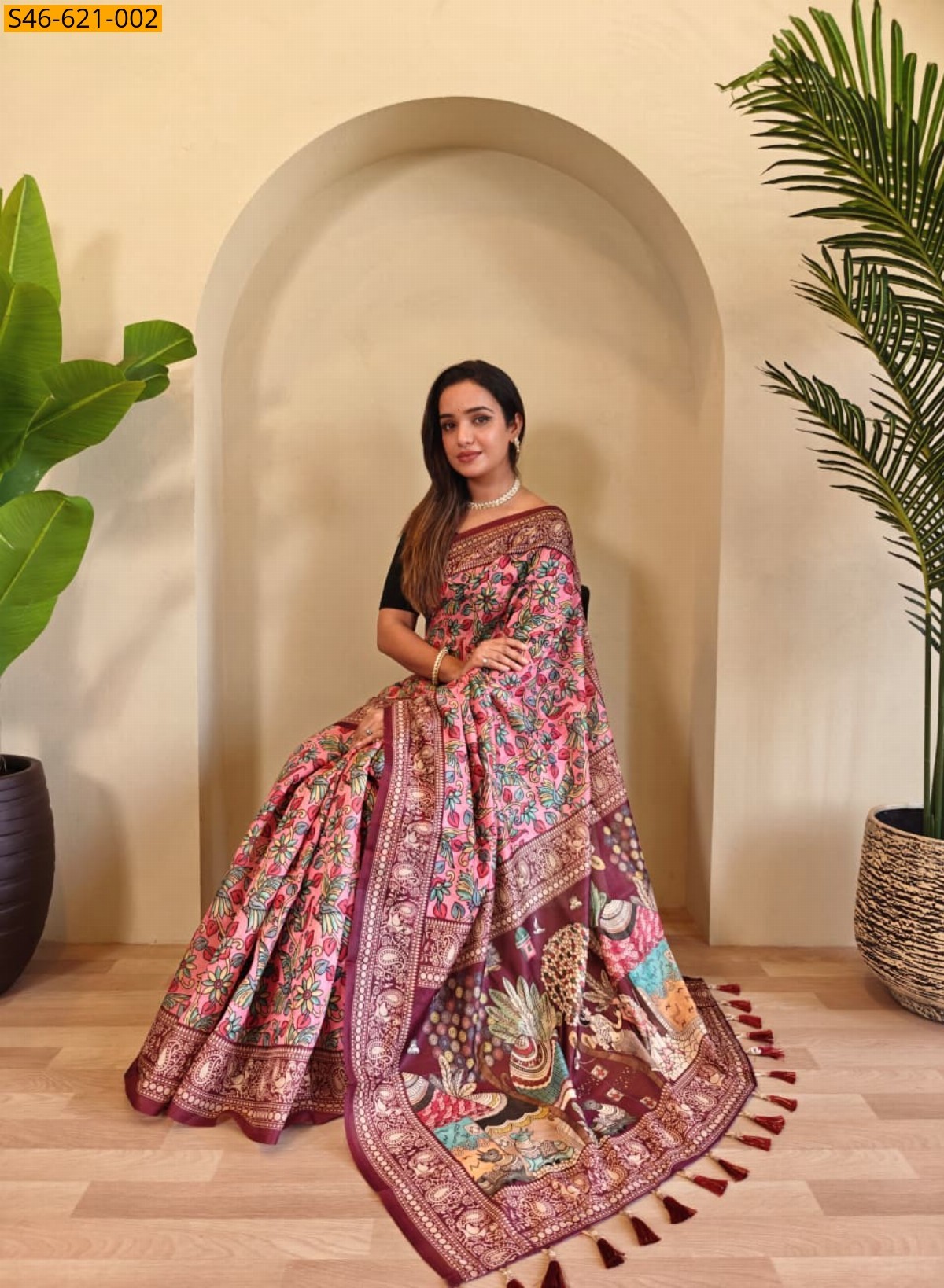 Pink Fancy Soft Chanderi Cotton Saree