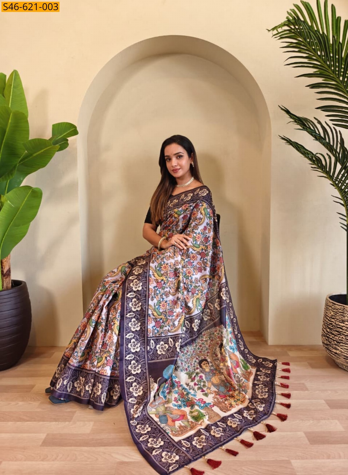 Light Lavendar Fancy Soft Chanderi Cotton Saree