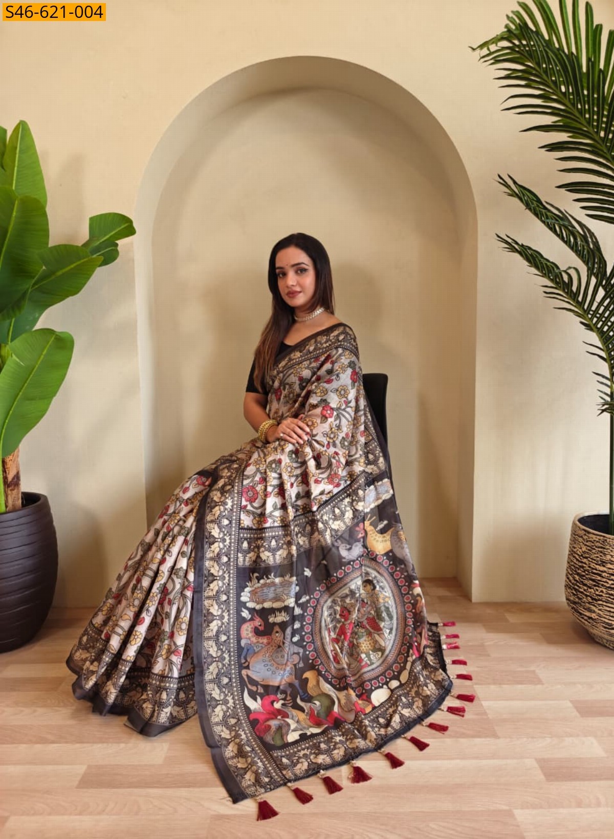 Off white Fancy Soft Chanderi Cotton Saree