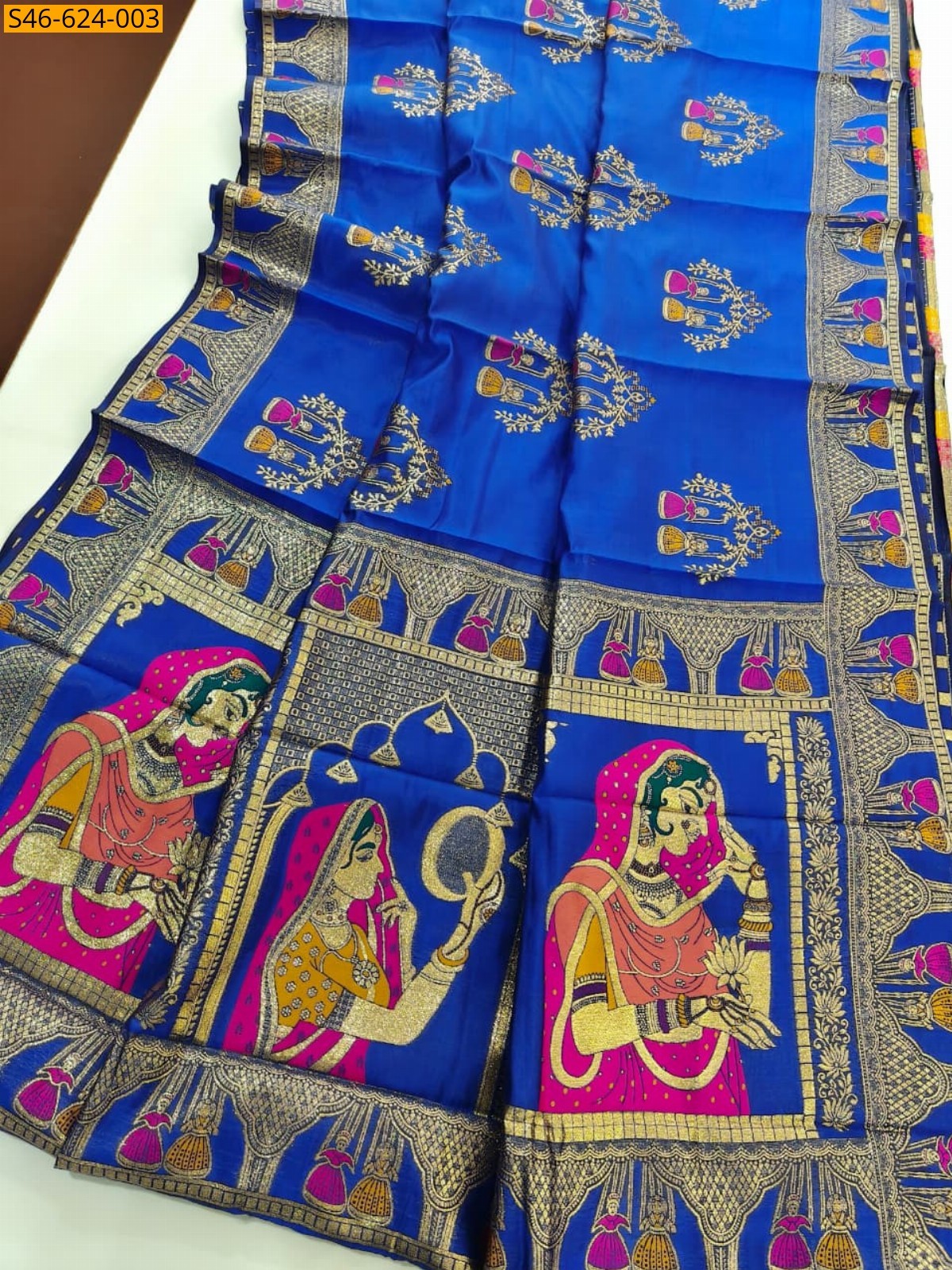 Blue Fancy Soft Banarasi Silk Saree