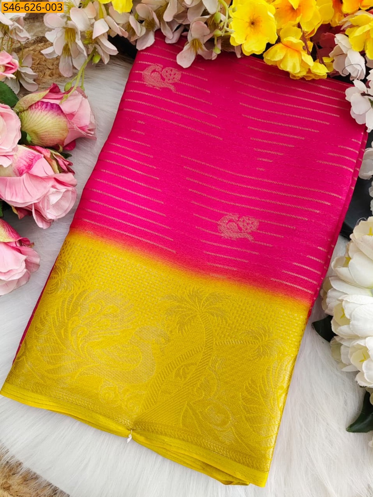 Pink Fancy Viscose Georgette Saree