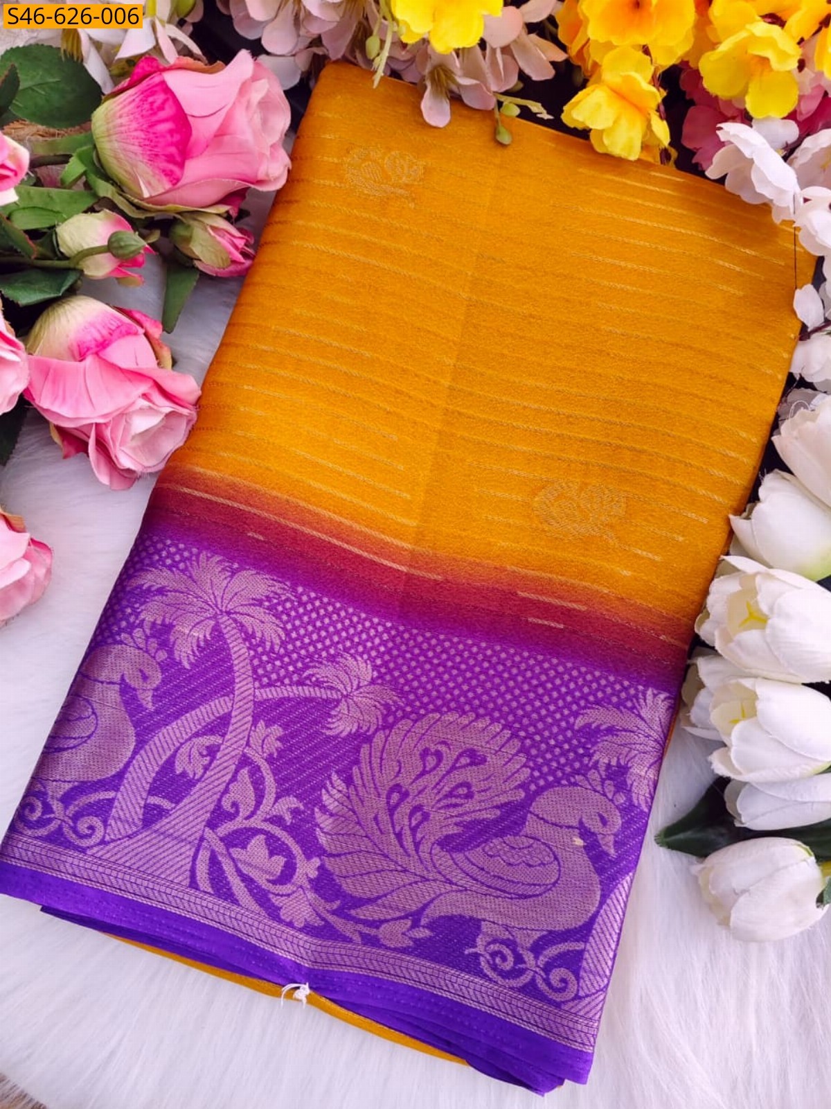 Orange Fancy Viscose Georgette Saree