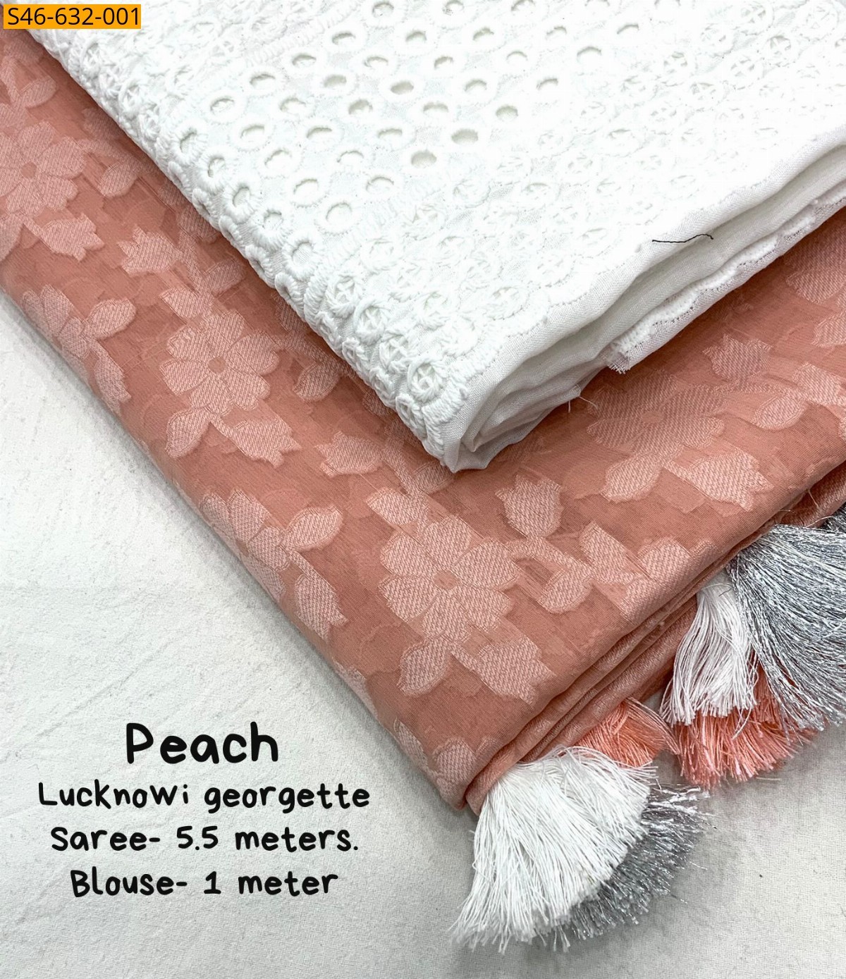 Peach Fancy Georgette Saree