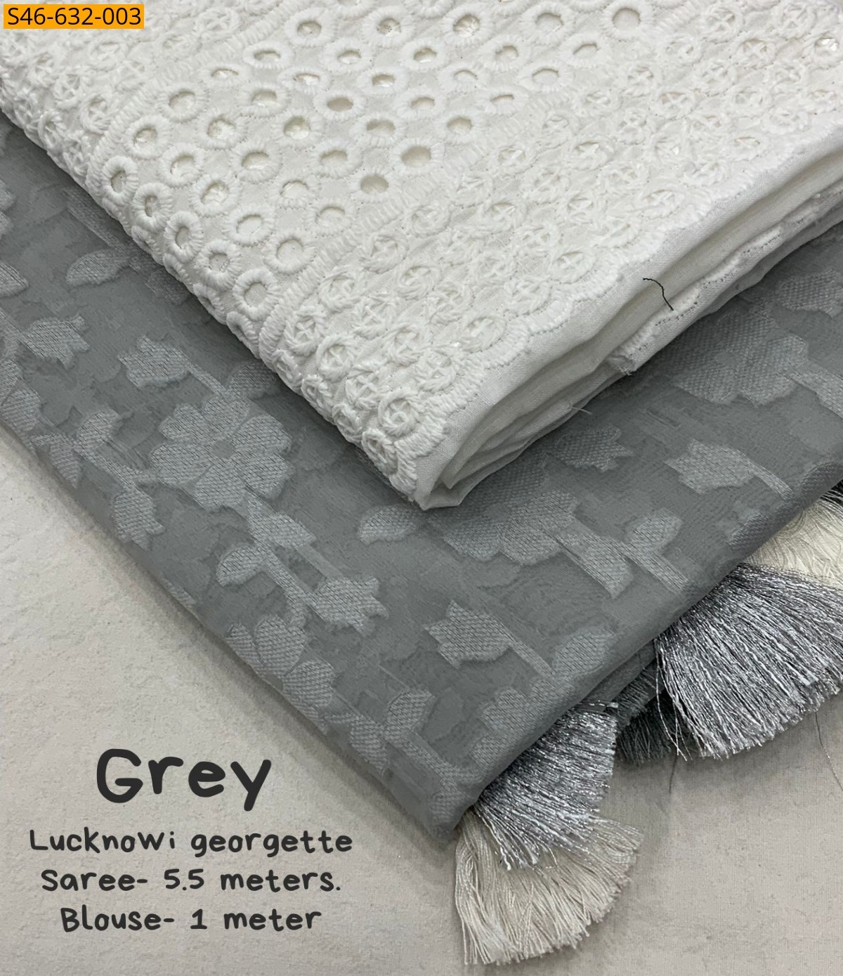 Grey Fancy Georgette Saree