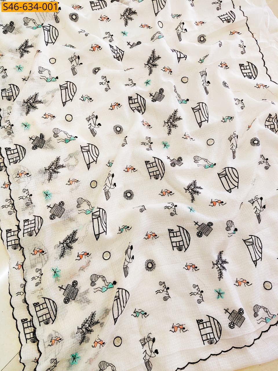 White Fancy Soft kota doriya Saree