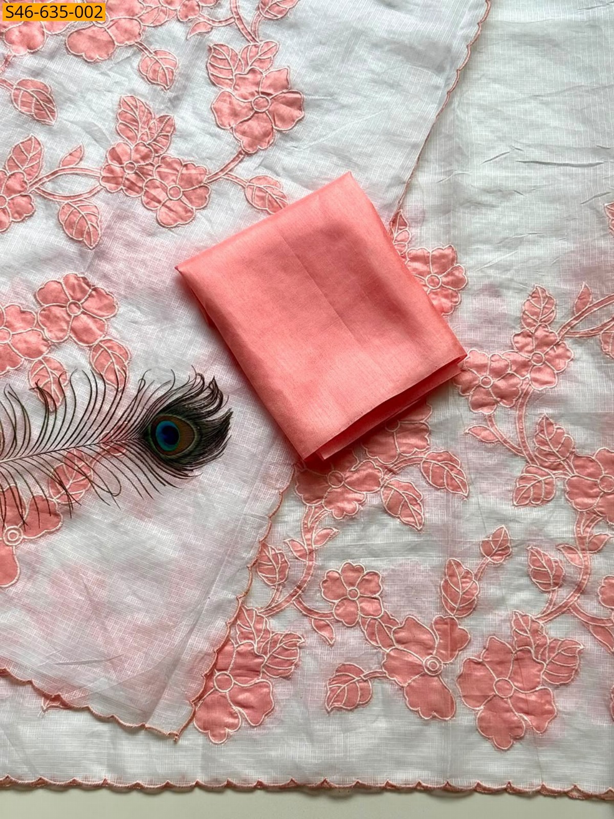 Peach Fancy kota doriya Saree