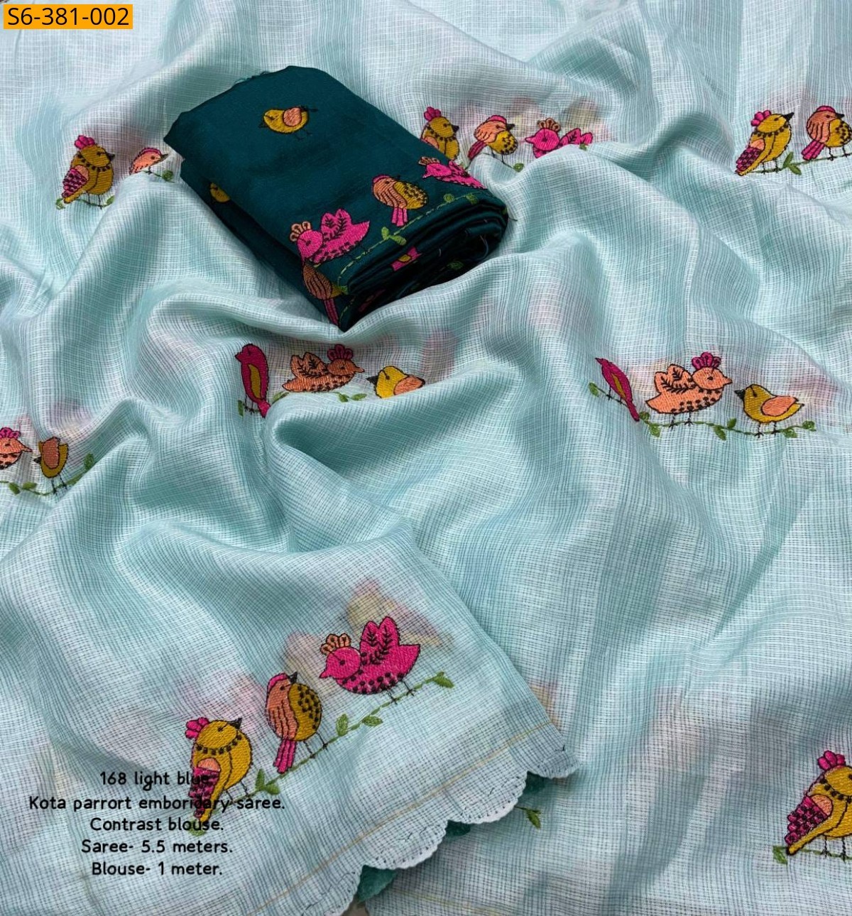 Light Blue Fancy Soft Kota Silk Saree