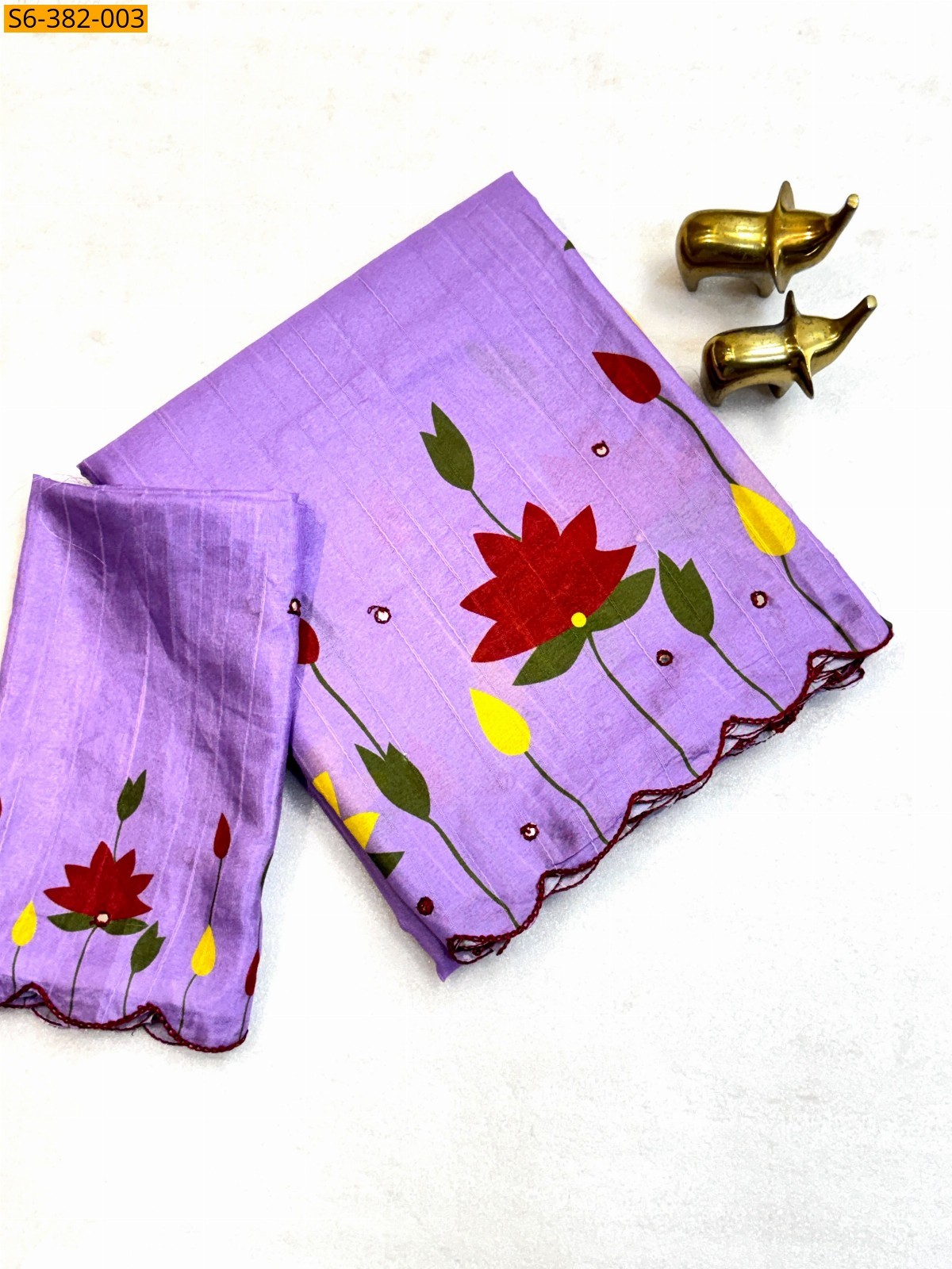 Lavender Fancy Tussar Silk Saree