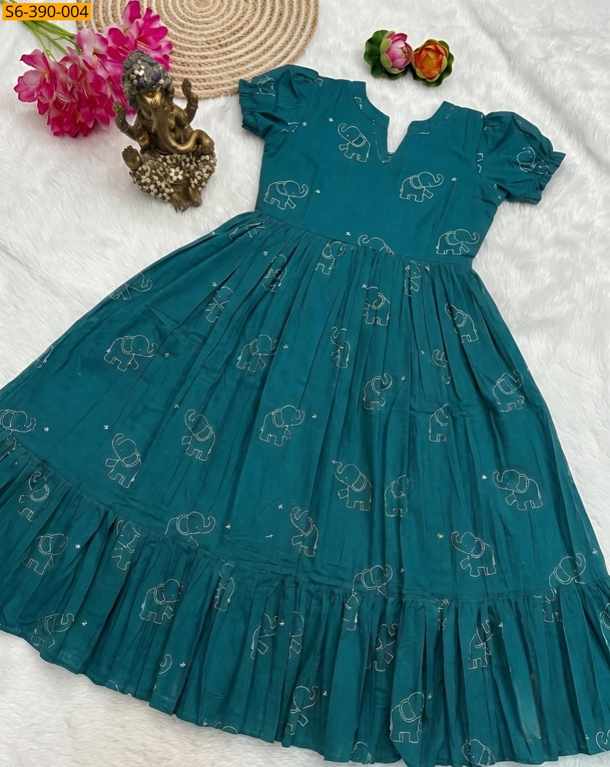 Morpitch Fancy Slub Cotton Anarkali