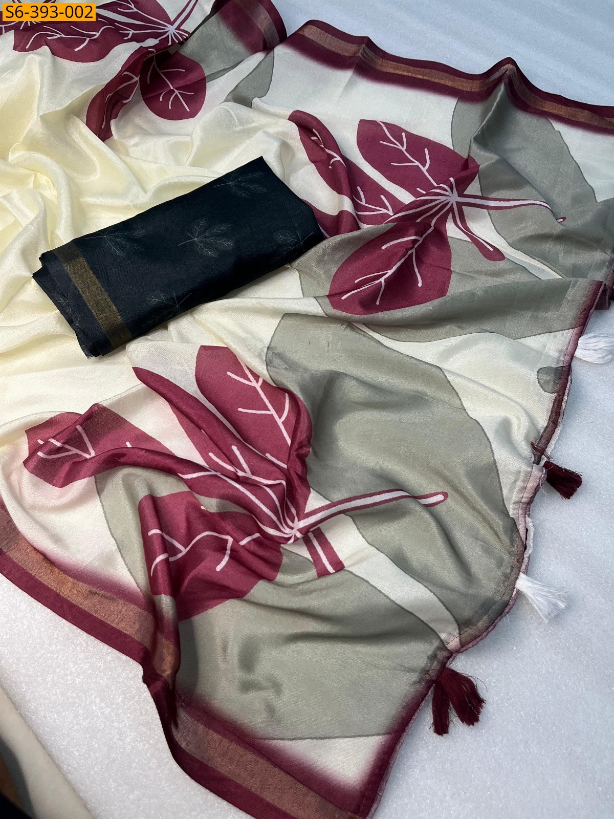 Off White Fancy Soft Mul Cotton Saree