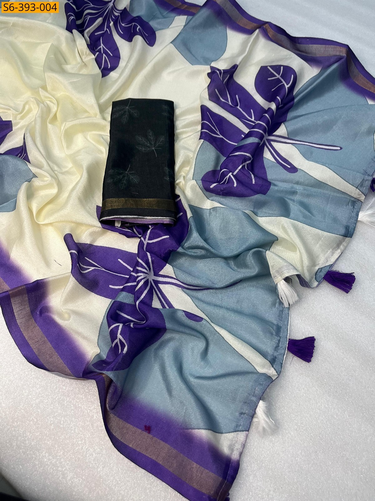 Off white Fancy Soft Mul Cotton Saree