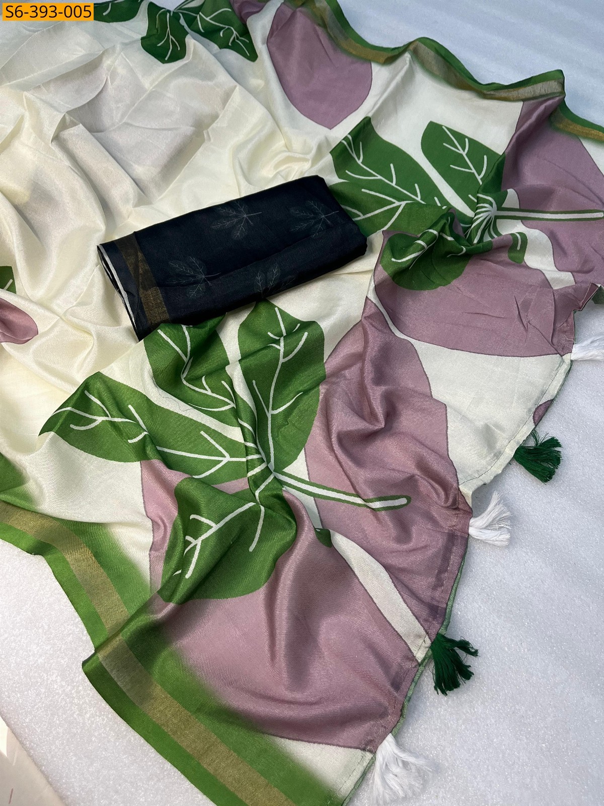 Off White Fancy Soft Mul Cotton Saree