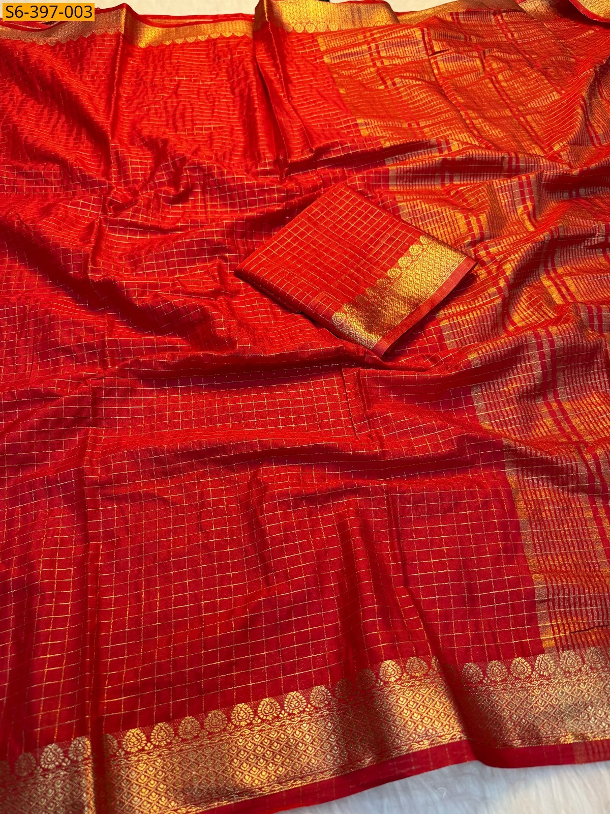 Red Fancy Soft Tusser Silk Saree