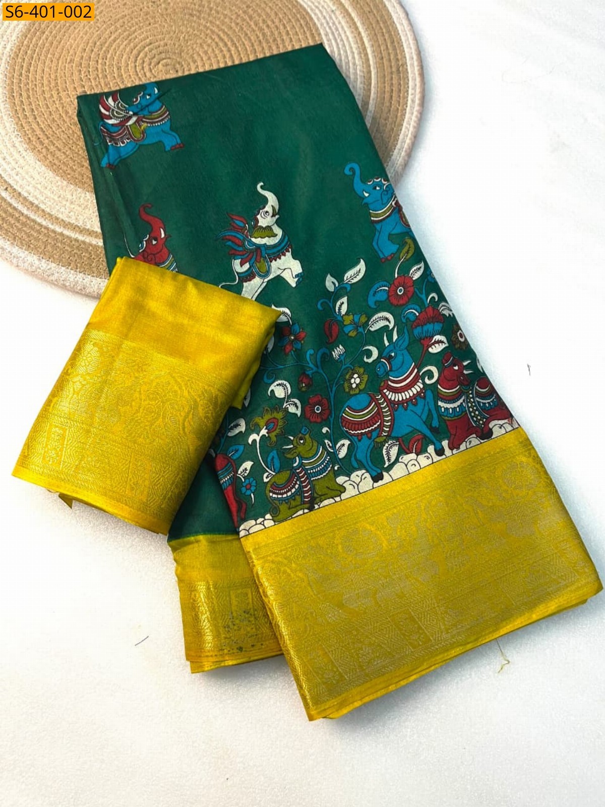 Green Fancy Soft Dola Silk Saree
