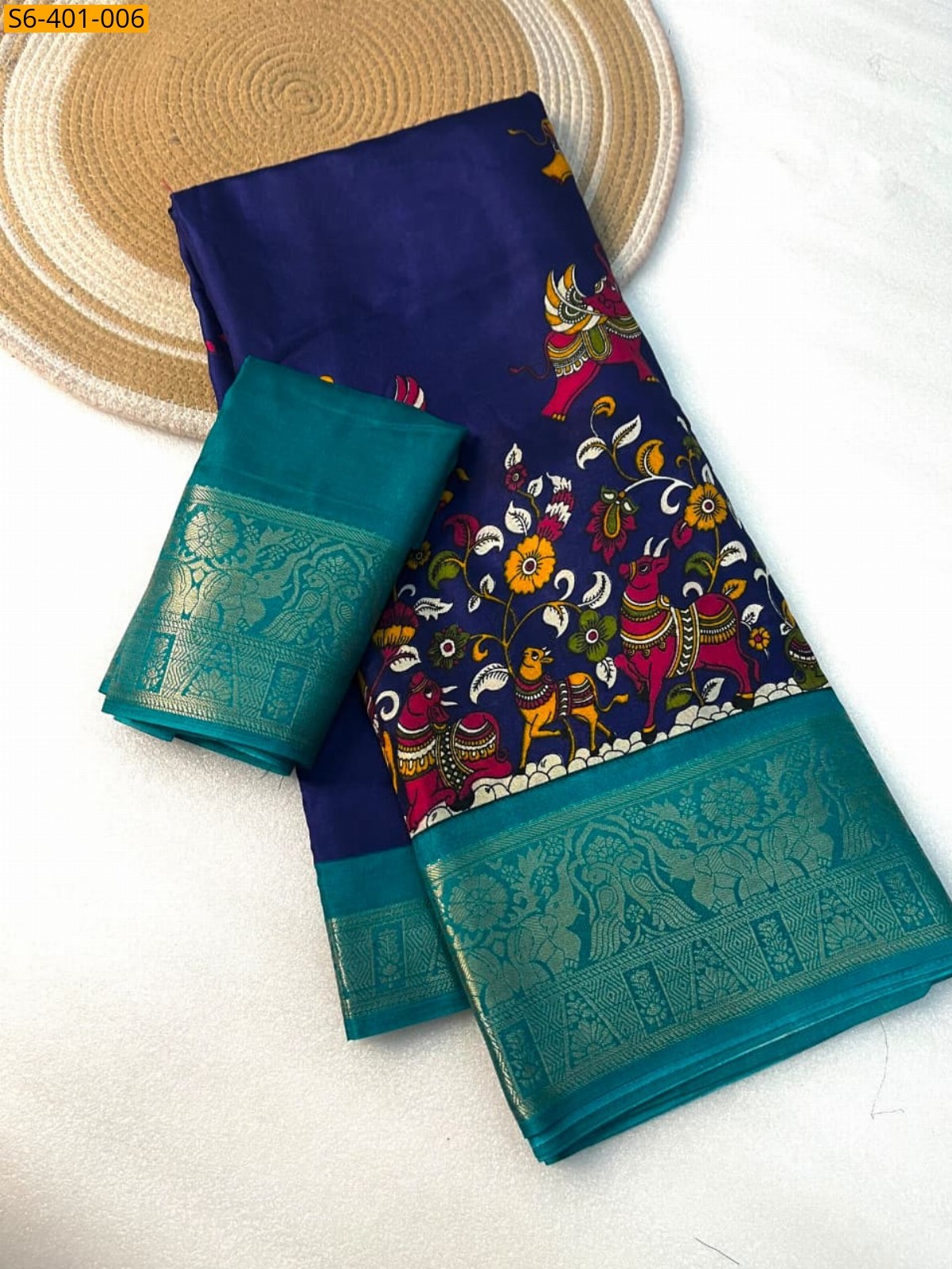 Navy Blue Fancy Soft Dola Silk Saree