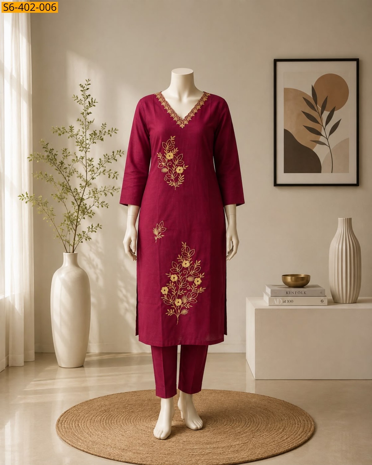 Pink Fancy Dhabu Cotton Coord Set