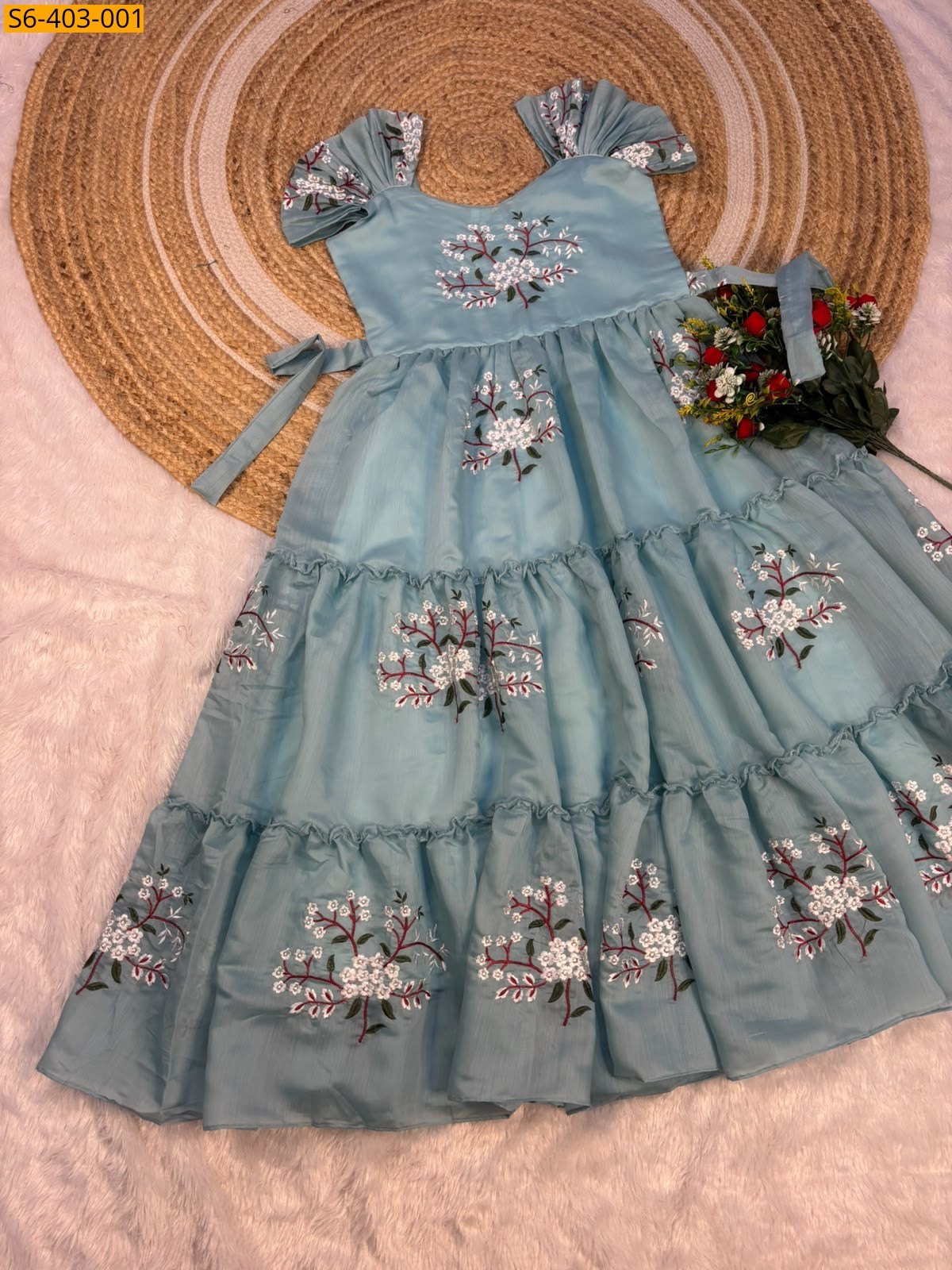 Blue Fancy South Mul Cotton Maxi