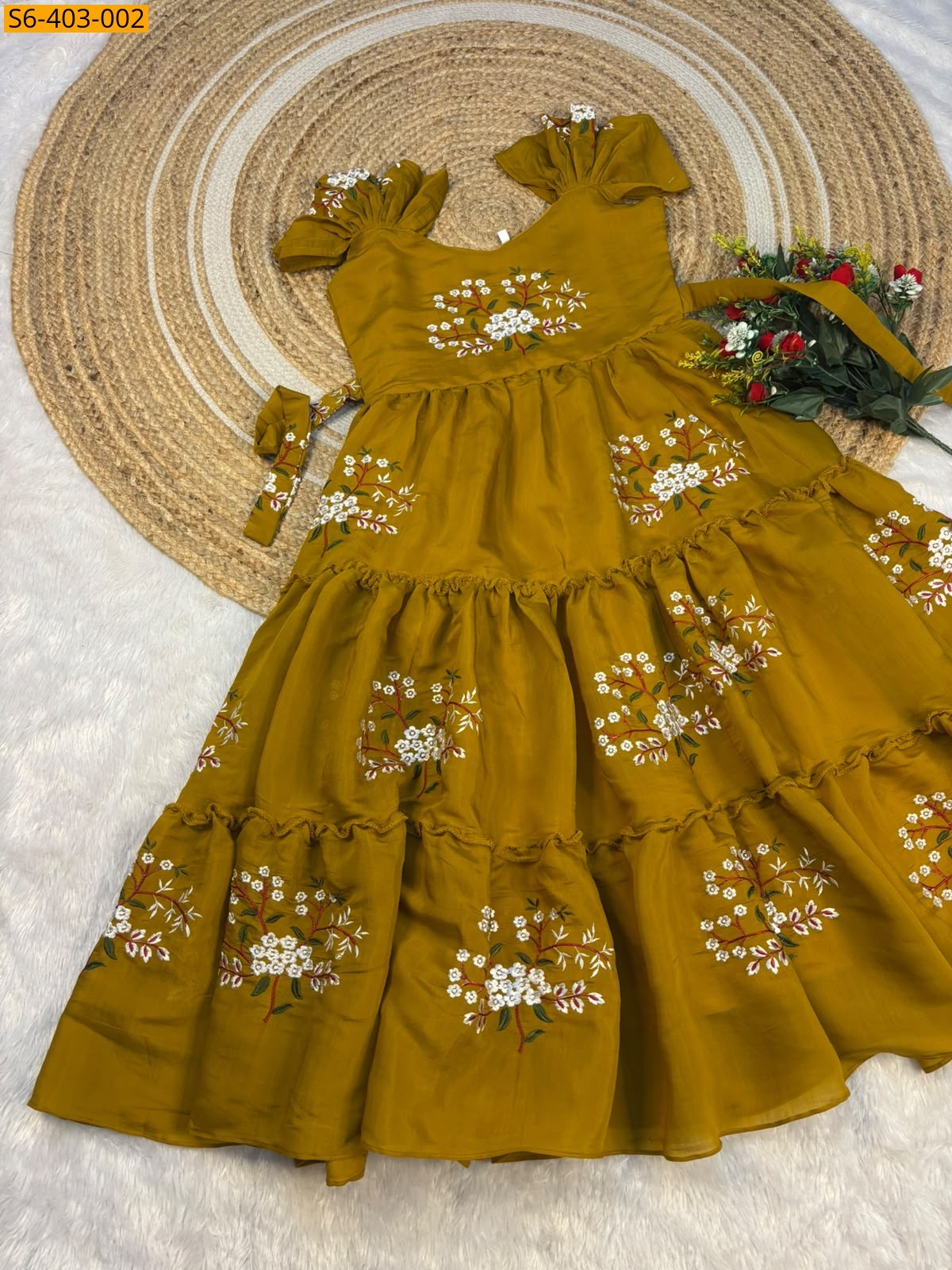Light brown Fancy South Mul Cotton Maxi