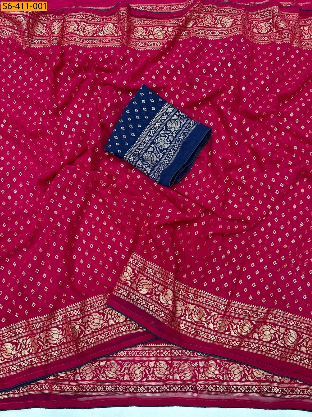 Pink Fancy Georgette Saree