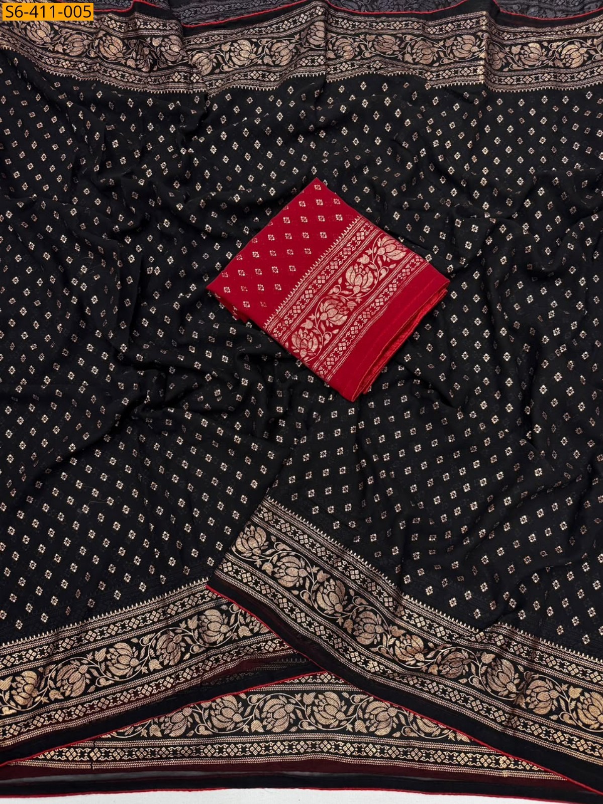 Black Fancy Georgette Saree