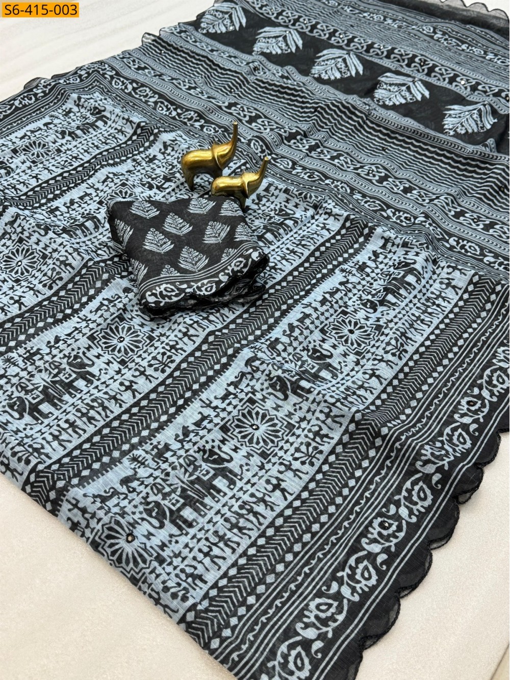 Fancy Soft Linen Cotton Saree