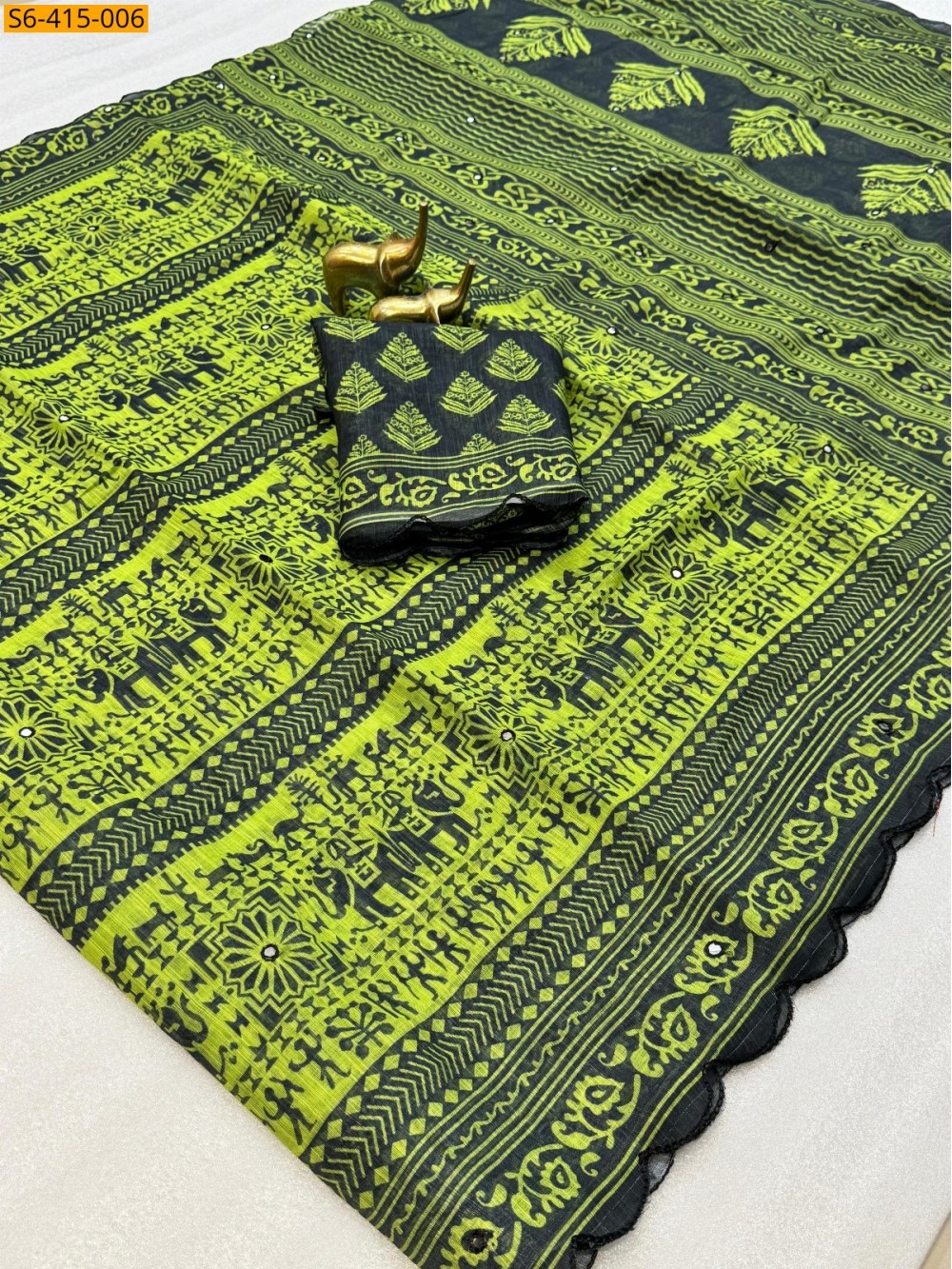 Fancy Soft Linen Cotton Saree