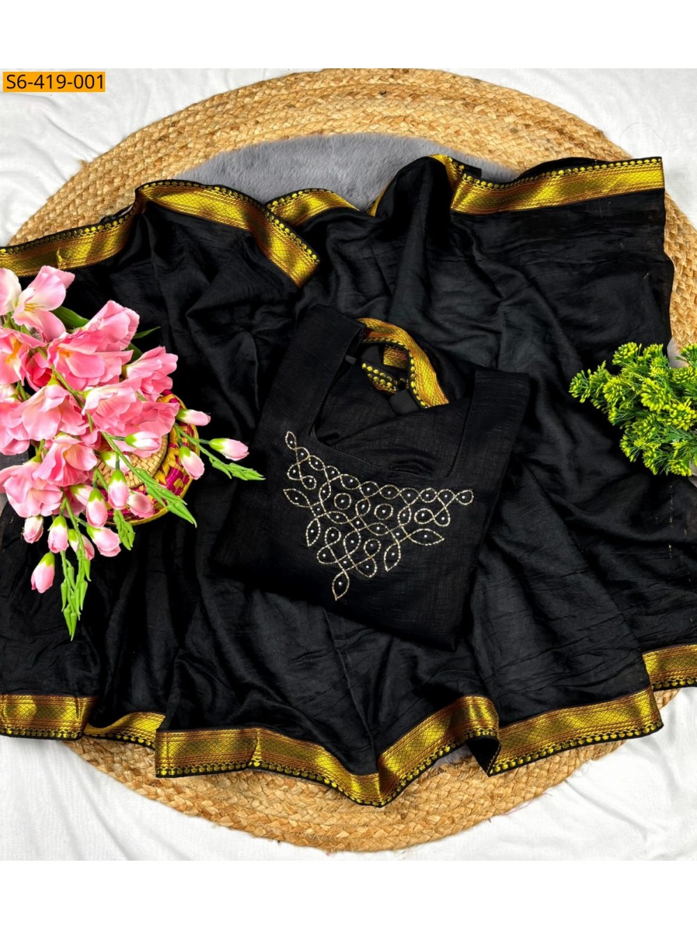 Fancy Blooming Vichitra Silk Maxi with Duppata