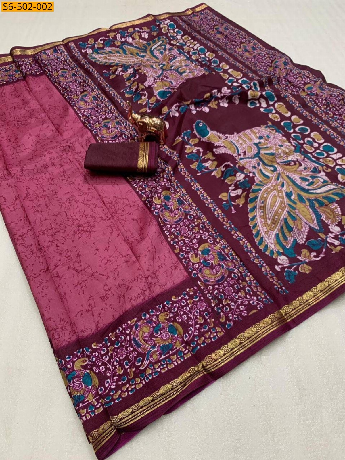 Pink Fancy Dola Silk saree