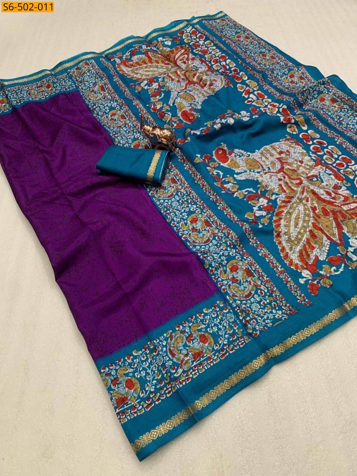 Violet Fancy Dola Silk saree
